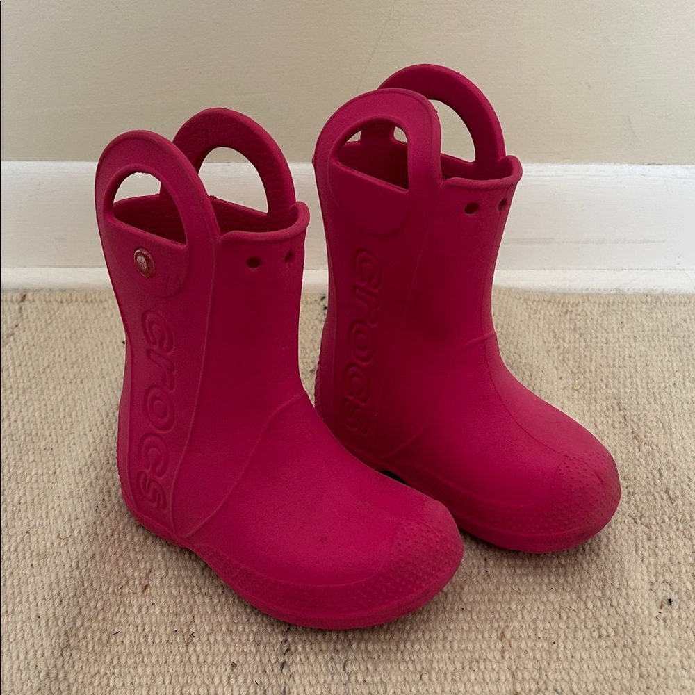 CROCS Kids Pink Rain Boots